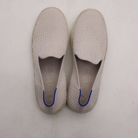 Rothy’s The Sneaker Honeycomb Women’s Size 8 Salt Light Grey White Knit Slip On - Picture 8 of 9